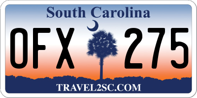 SC license plate OFX275