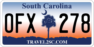SC license plate OFX278
