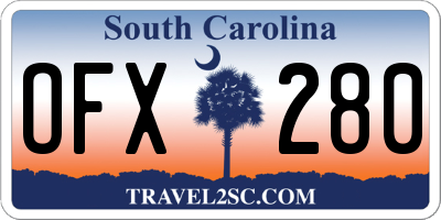 SC license plate OFX280