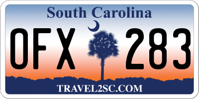 SC license plate OFX283