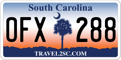 SC license plate OFX288