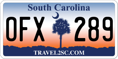 SC license plate OFX289