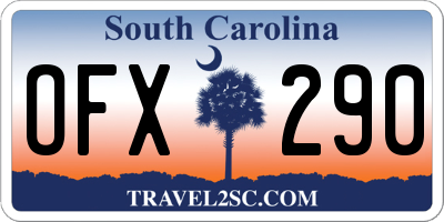 SC license plate OFX290