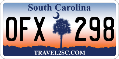 SC license plate OFX298