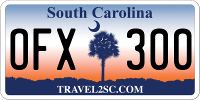 SC license plate OFX300