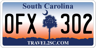 SC license plate OFX302