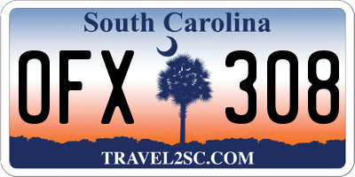 SC license plate OFX308