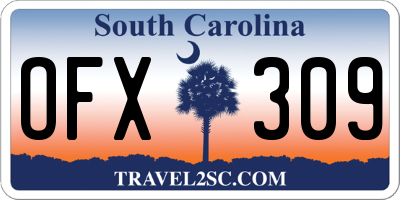 SC license plate OFX309