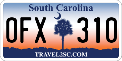 SC license plate OFX310