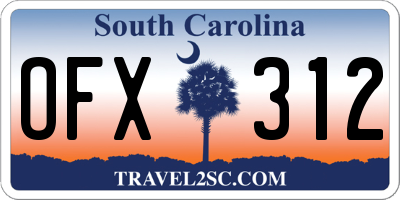 SC license plate OFX312
