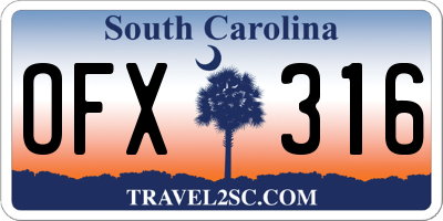 SC license plate OFX316