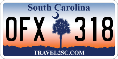 SC license plate OFX318