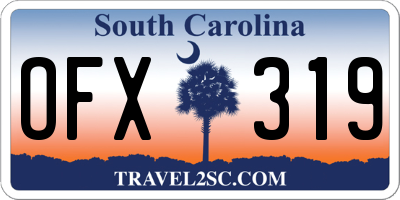 SC license plate OFX319