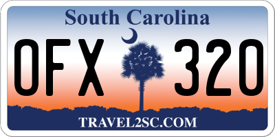 SC license plate OFX320