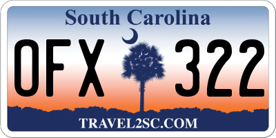 SC license plate OFX322