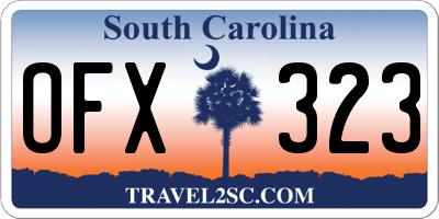 SC license plate OFX323