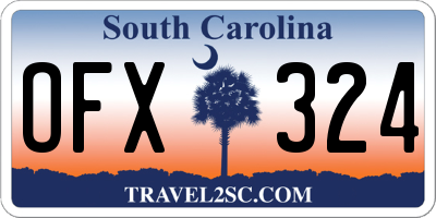 SC license plate OFX324