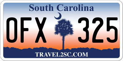 SC license plate OFX325