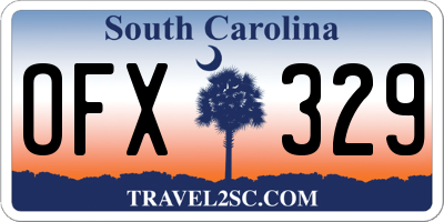 SC license plate OFX329