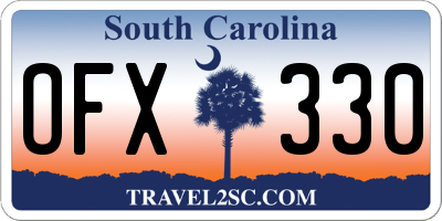 SC license plate OFX330