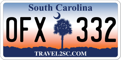 SC license plate OFX332