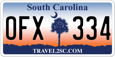 SC license plate OFX334
