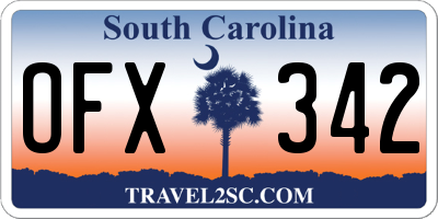 SC license plate OFX342