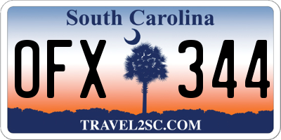 SC license plate OFX344