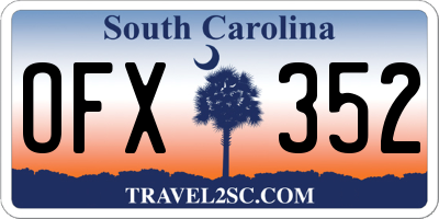 SC license plate OFX352
