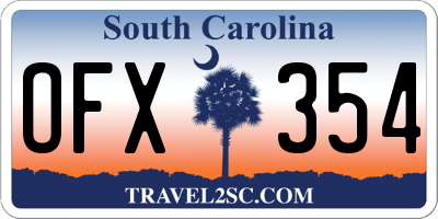 SC license plate OFX354