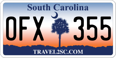 SC license plate OFX355