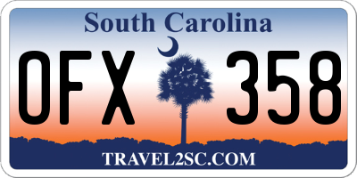 SC license plate OFX358
