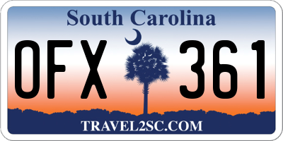 SC license plate OFX361