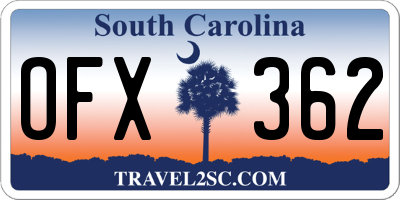 SC license plate OFX362