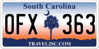 SC license plate OFX363