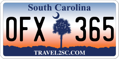 SC license plate OFX365