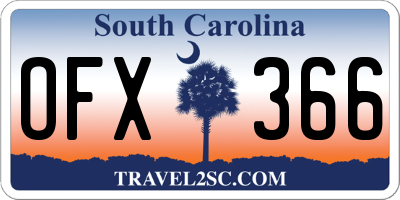 SC license plate OFX366