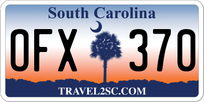 SC license plate OFX370