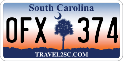SC license plate OFX374