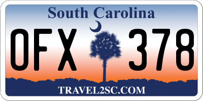 SC license plate OFX378