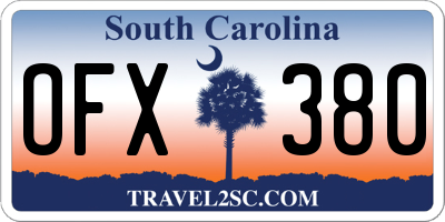 SC license plate OFX380