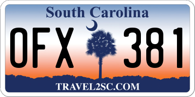 SC license plate OFX381