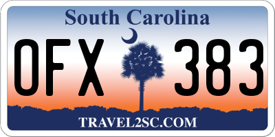 SC license plate OFX383
