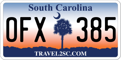 SC license plate OFX385
