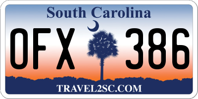 SC license plate OFX386