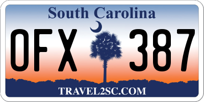 SC license plate OFX387