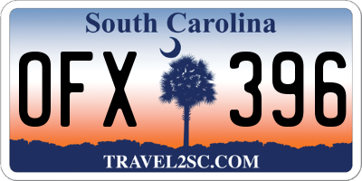 SC license plate OFX396