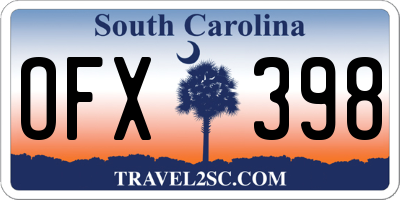 SC license plate OFX398