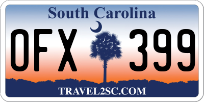SC license plate OFX399