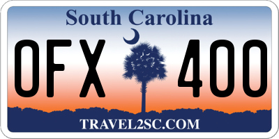 SC license plate OFX400